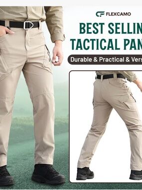 Flexcamo Men’s Tactical Pants — Khaki 34x32